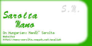 sarolta mano business card